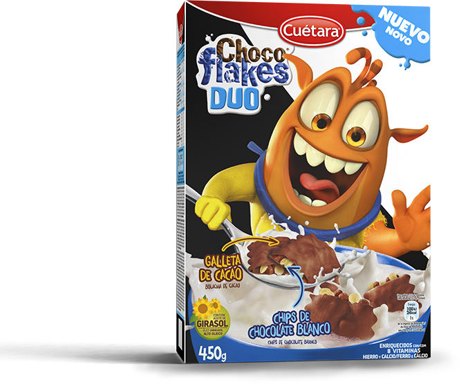 Embalagem da Choco Flakes Dúo